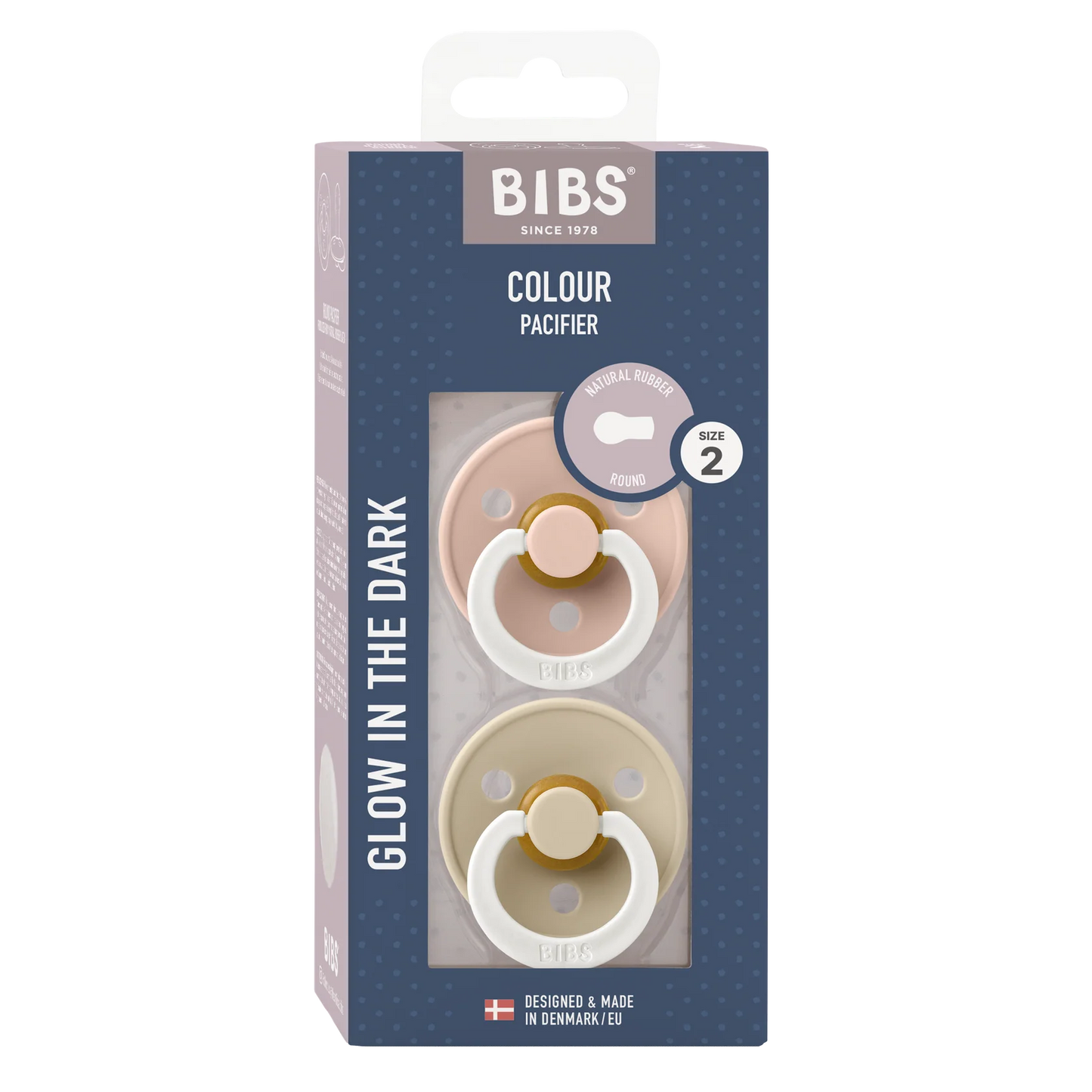 BIBS Colour GLOW Blush/Vanilla 2 pack