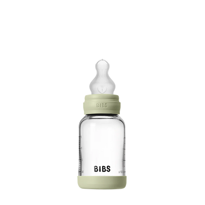 BIBS Tåteflaske i glass med silikonbunn